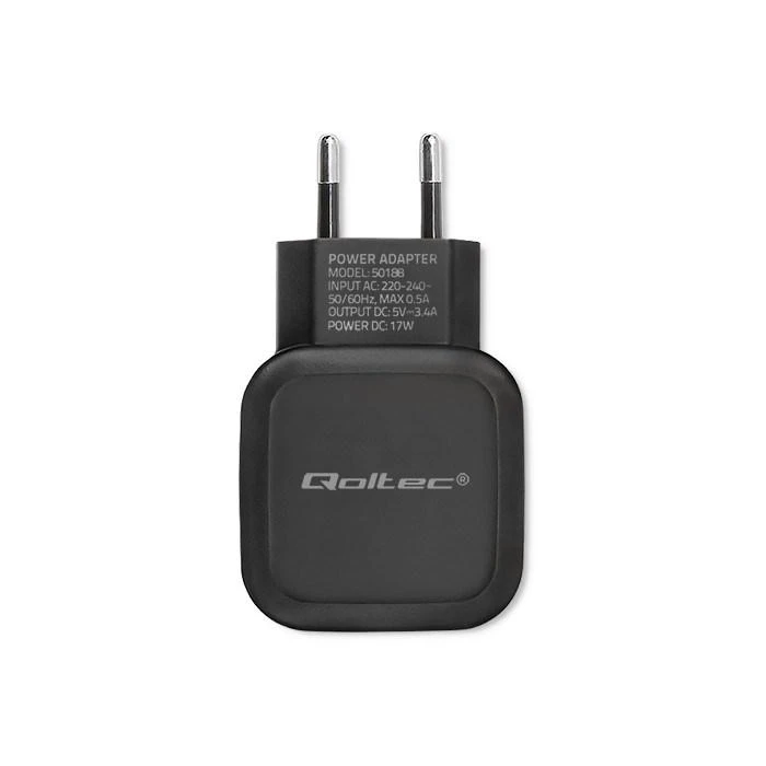 Įkroviklis - Qoltec 50188 Universalus AC/DC 17W Juodas