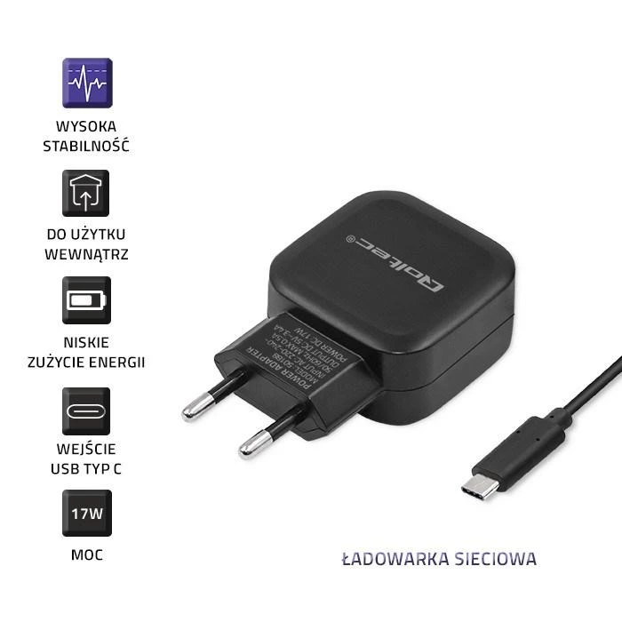 Įkroviklis - Qoltec 50188 Universalus AC/DC 17W Juodas