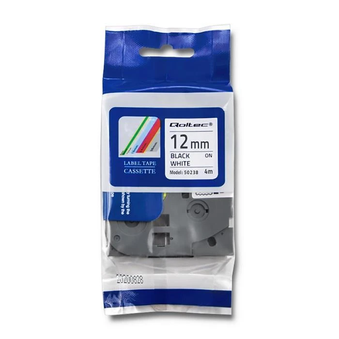 QOLTEC Tape for BROTHER TZe-231 12mm x 4m Baltas / Juodas overprint