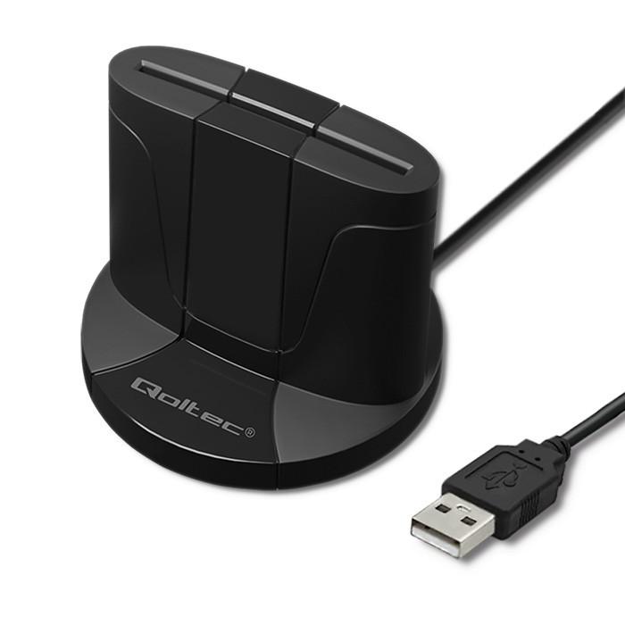 QOLTEC 50632 Išmanusis Smart ID kortelių skaitytuvas SCR0632 USB tipo C