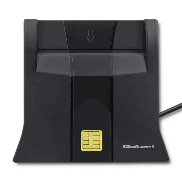 QOLTEC Smart chip ID kortelių skaitytuvas USB 2.0 Plug&Play vertikalus