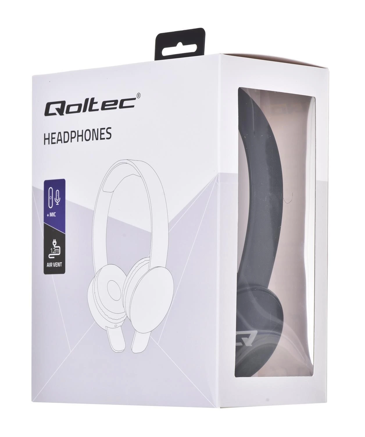 Qoltec 50817 Ausinės su mikrofonu | Juodos