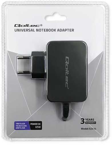 QOLTEC 51027 įkroviklis 65W / 5-20,3V / 2-3,25A / USB tipas C / PD
