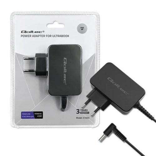 QOLTEC 51030 maitinimo adapteris, skirtas ultrabook HP 45W 19.5V 2.31A 4.5x3.0 kontaktas