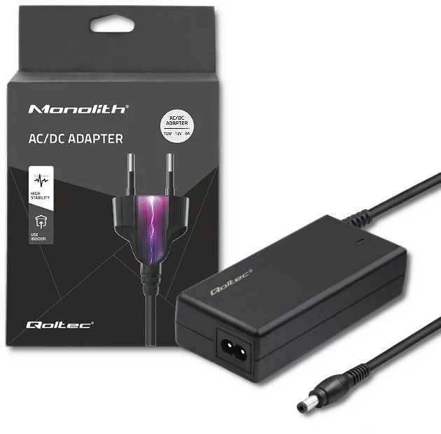 QOLTEC 51106 Qoltec Universalus kintamosios srovės adapteris 72W 12V 6A 5.5 2.1 + maitinimo laidas