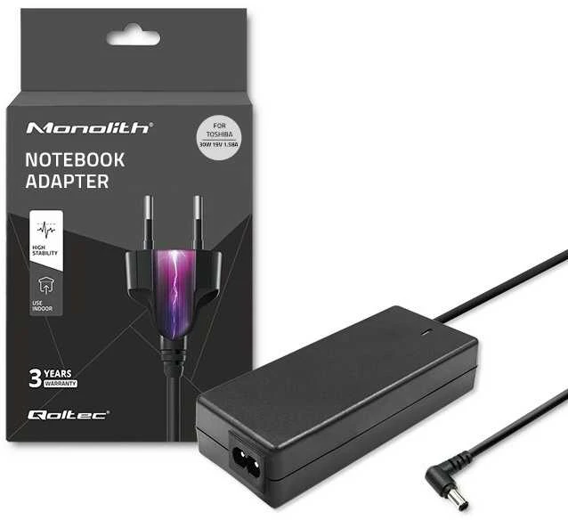 QOLTEC Nešiojamas kompiuteris AC power adapter for Toshiba 30W 19V 1.58A 5.5-2.5 + power cable