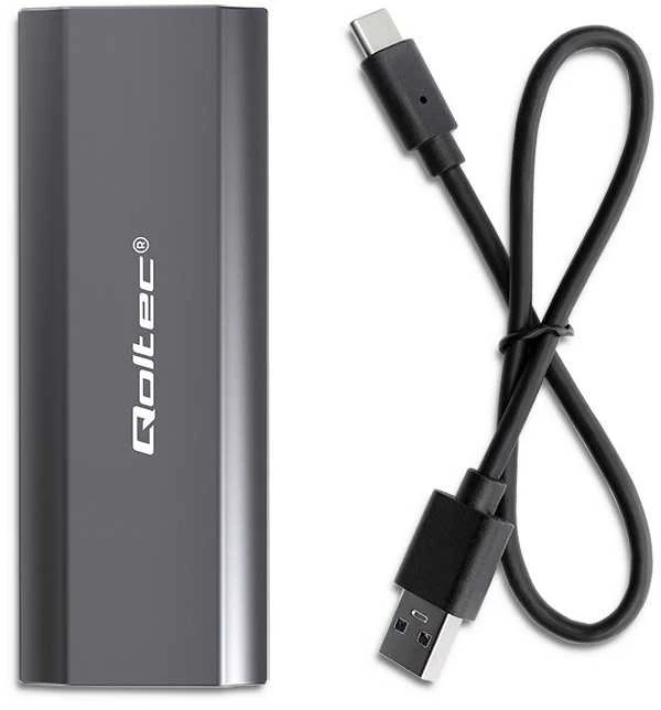 Qoltec 52271 Korpusas NV2271, skirtas M.2 SSD diskui | SATA | NVMe | USB-C | 2TB