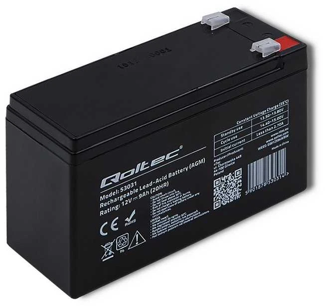 QOLTEC 53031 gelio baterija 12V 9Ah max.90A AGM