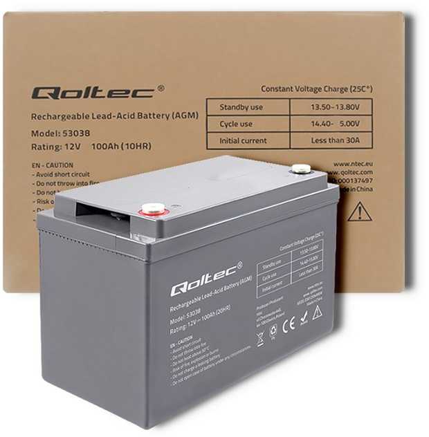 QOLTEC 53038 Qoltec Baterija AGM 12V 100Ah max.30A