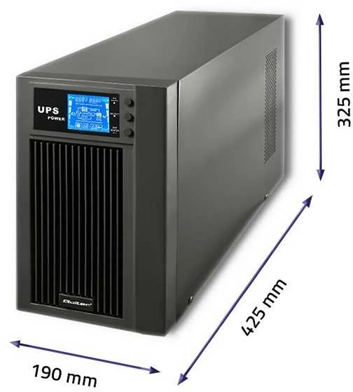 Qoltec Nepertraukiamo maitinimo šaltinis On-line 3KVA 2.4kW LCD USB