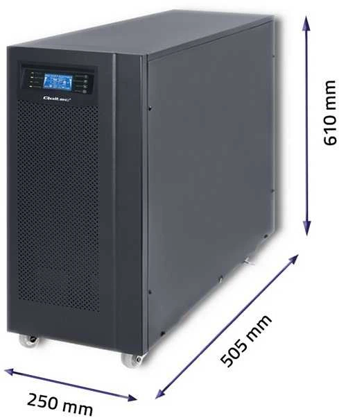 QOLTEC 53044 Qoltec Nepertraukiamas maitinimo šaltinis On-line 10KVA 8kW LCD USB