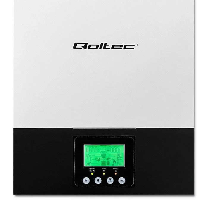 QOLTEC 53875 hibridinis saulės energijos keitiklis išjungtas iš tinklo 1,5 kW 80A MPPT sinusas