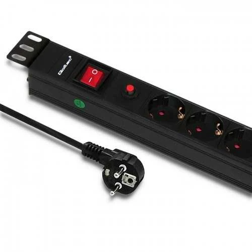 QOLTEC 53993 Apsauga nuo viršįtampių CB Qoltec skirta RACK 19 16A 1U PDU 6xSCHUKO 2m