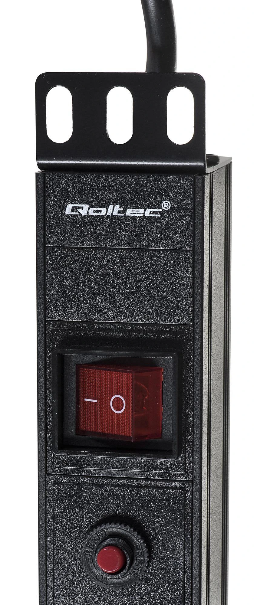 QOLTEC 53995 Apsauga nuo viršįtampių RACK 19 16A 1U PDU 6xSCHUKO 2m