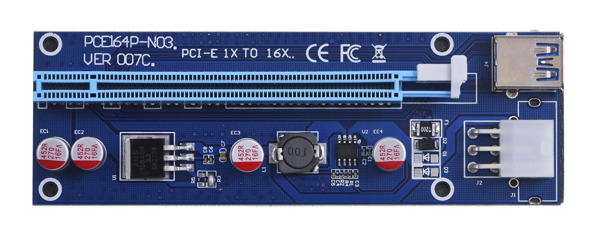 QOLTEC 55501 Qoltec Riser PCi-E 1x - 16x USB 3.0 SATA / PCI-E 6pin