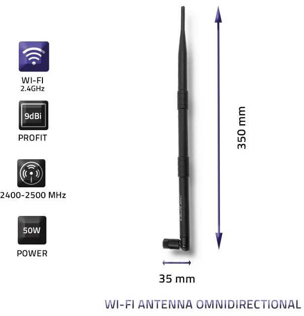 QOLTEC 57012 Antenna Wi-Fi 2.4G 9dBi