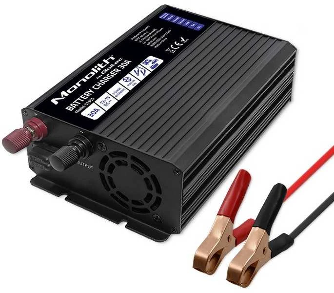 QOLTEC 51955 Smart Monolith įkroviklis LiFePO4 AGM GEL SLA akumuliatoriams / 30A / 12V