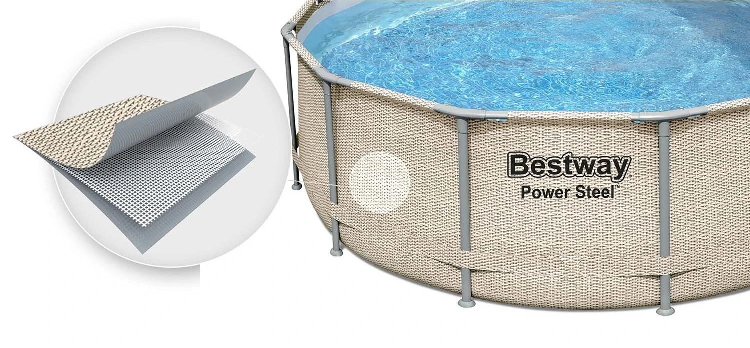 Baseinas su rėmu ir gaubtu 13FT 396x107 cm Power Steel BESTWAY