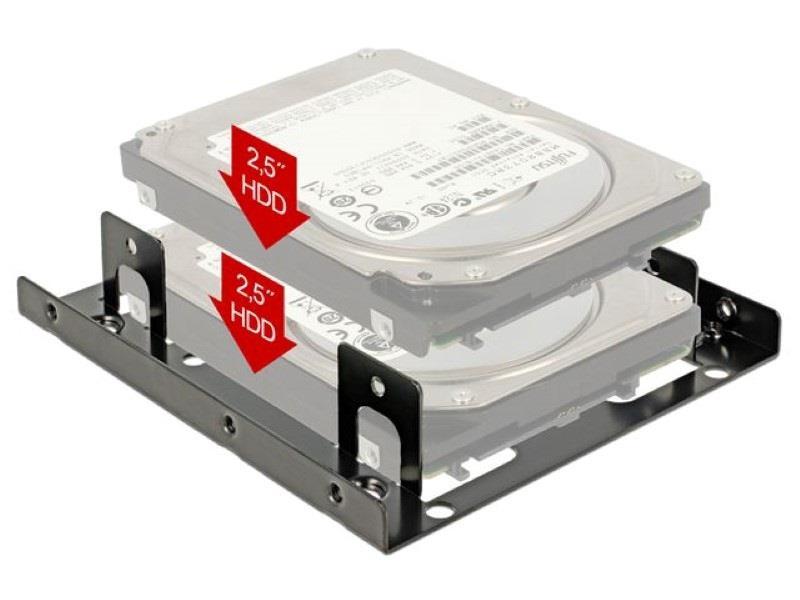 DELOCK Installation frame 3.5inch > 2x 2.5" 70mm × 100mm HDD juodas