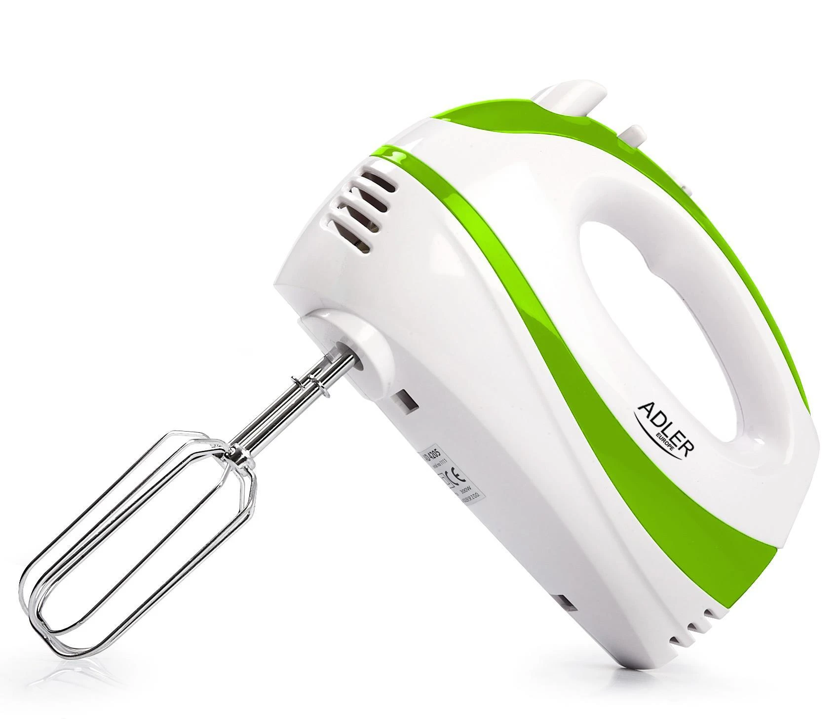 Plakiklis Adler | Mixer | AD 4205 g | Hand Mixer | 300 W | Greičių skaičius 5 | Turbo mode | Baltas/Žalias