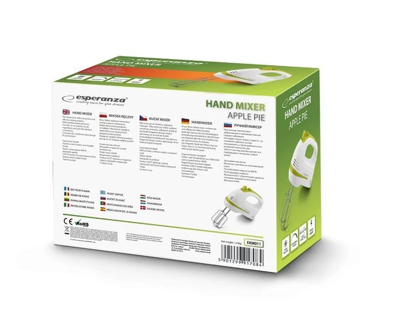 Plakiklis Mixer hand Esperanza Apple Pie EKM011 (400W, žalias color)