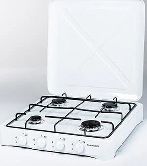 Kaitlentė Ravanson K-04T hob Juodas, Baltas Countertop Gas 4 zone(s)