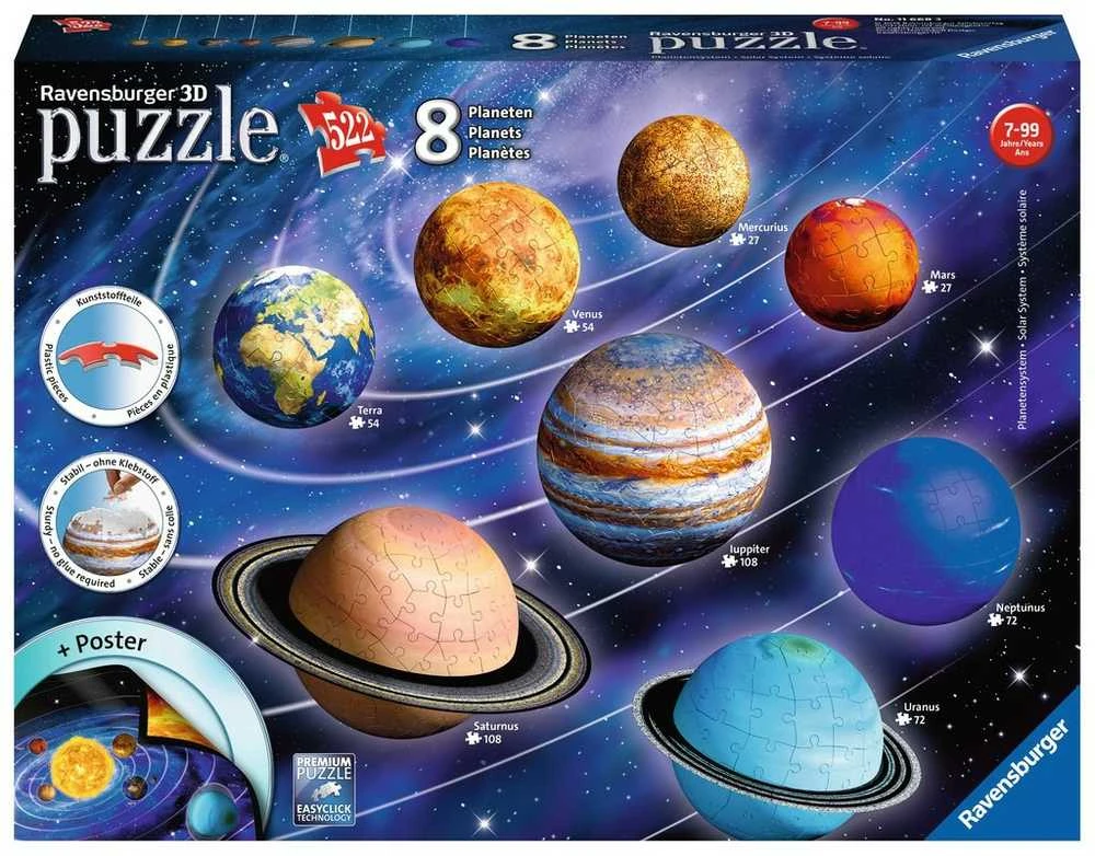 Ravensburger 3D Dėlionė 522 vnt. - Planetų sistema
