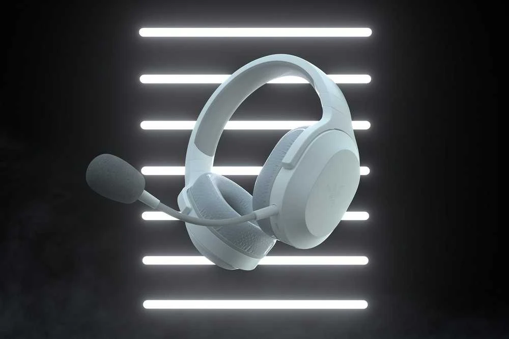 Belaidės žaidimų ausinės Razer Barracuda X Mercury, baltos spalvos
