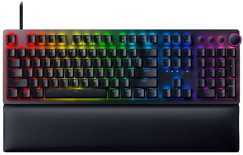 Razer Huntsman V2 Laidinė žaidimų klaviatūra RGB LED, USB, DE, Clicky Optical Violetinė Switch, Juoda