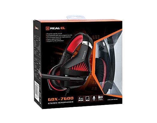 „Real-El GDX-7600“ ausinės, juodos (EL124100028)