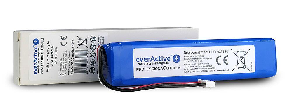 Baterija - everActive EVB100 5000mAh 7.4V Pakeitimas JBL Xtreme Juoda