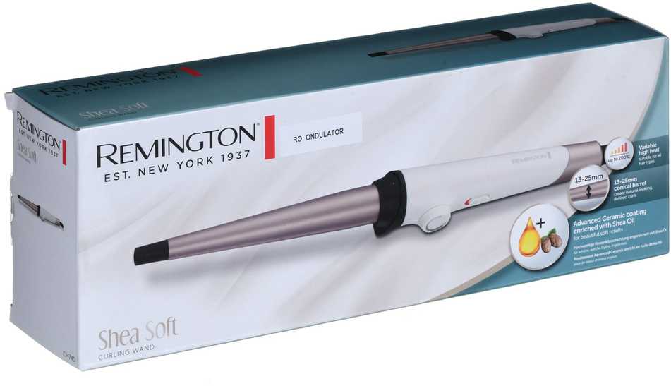 Remington CI4740 hair styling tool Curling wand Warm rusvai gelsvas, Juodas