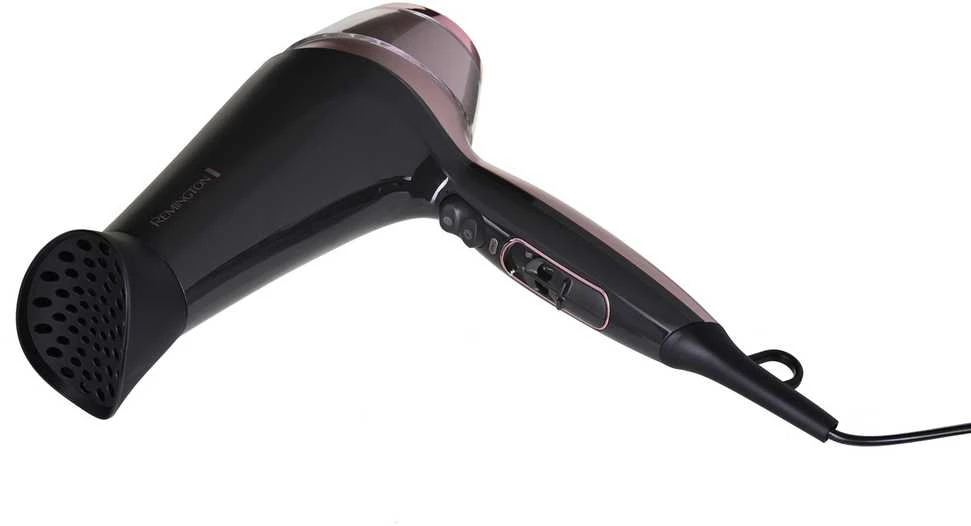 Remington | Curl and Straight Confidence Plaukų džiovintuvas | D5706 | 2200 W | Number of temperature settings 3 | Ionic function | Diffuser nozzle | Juodas