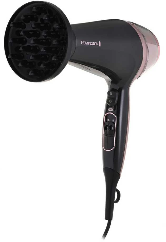 Remington | Curl and Straight Confidence Plaukų džiovintuvas | D5706 | 2200 W | Number of temperature settings 3 | Ionic function | Diffuser nozzle | Juodas