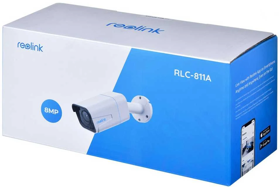 Reolink | 4K išmanioji PoE kamera su prožektoriumi ir spalvotu naktiniu matymu | RLC-811A | Kulka | 5 MP | Varifocal | Maitinimas per Ethernet (PoE) | IP66 | H.265 | „MicroSD“ (maks. 256 GB) | Baltas