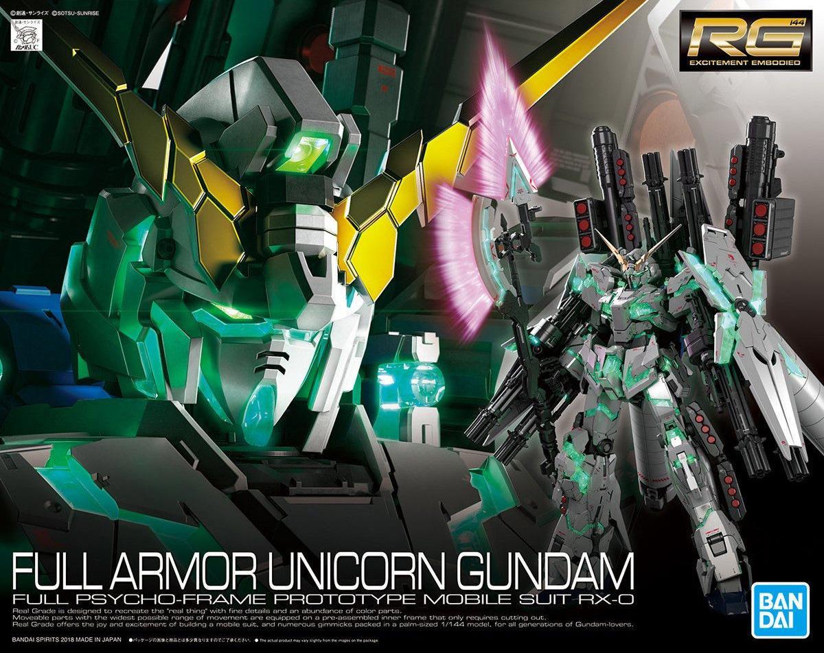 Bandai Kolekcinė Figūrėlė - RG 1/144 Pilnai Apsaugotas Unicorn Gundam