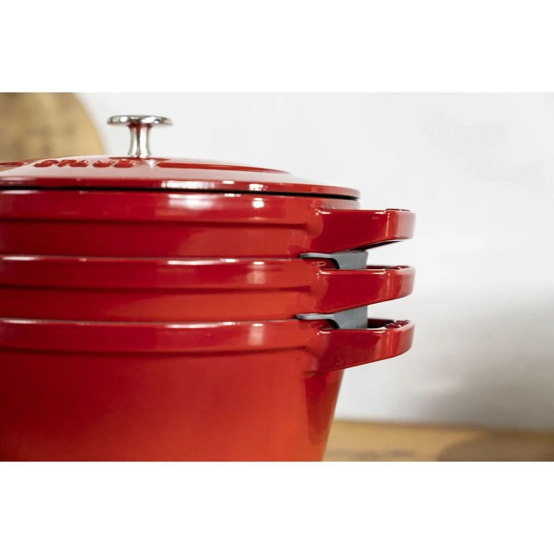 Staub La Cocotte apvalus ketaus troškinimo indas -- 3 VIENŲ RINKINYS