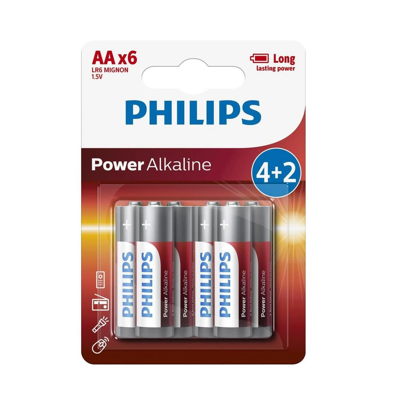 Philips AA baterijos 4+2 pakuotė