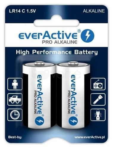 EverActive C LR14 baterijos pakuotėje