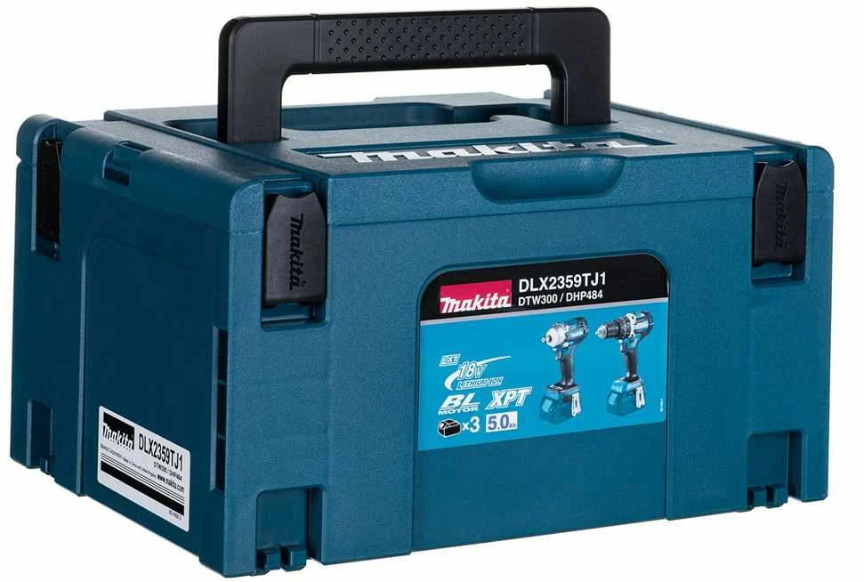 MAKITA KOMPLEKTAS COMBO 18V DLX2359TJ1 (DHP484, DTW300) 3×5,0Ah