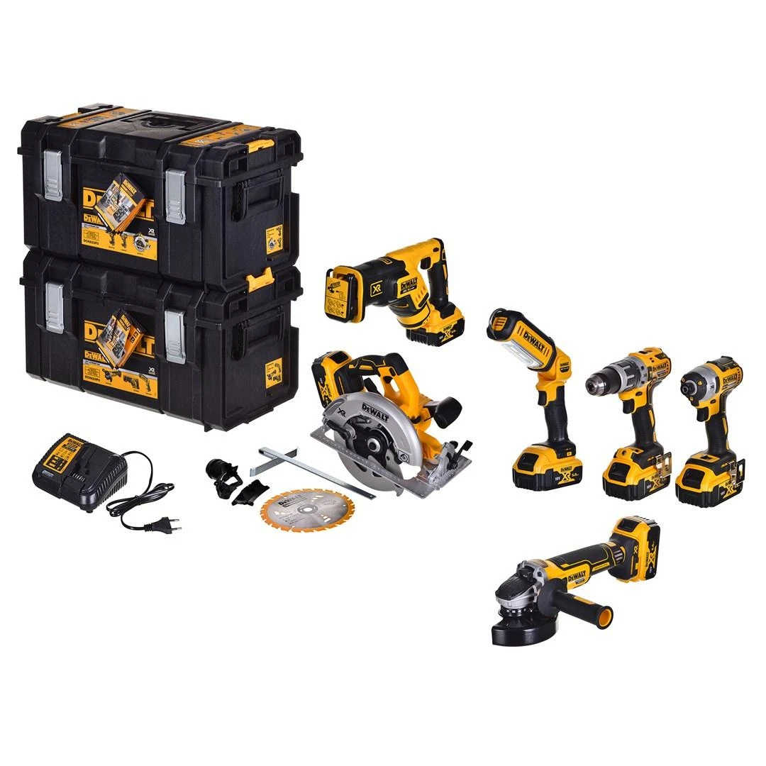 Įrankių rinkinys DeWalt DCK623P3-QW (DCG405 + DCS367 + DCS570 + DCF887 + DCD796 + DCL050); 18 V; 3x5,0 Ah akum.