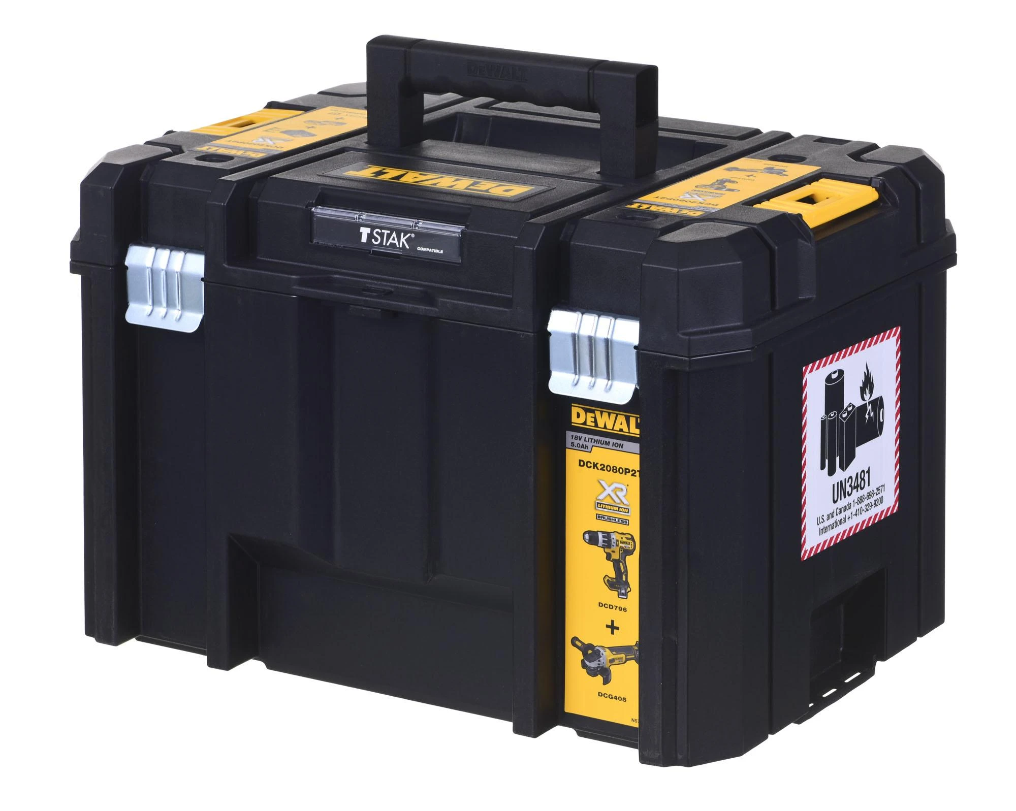 DeWalt įrankių rinkinys Combo 18V DCD796 + DCG405 + 2x5,0Ah DCK2080P2T (DCK2080P2T-QW)