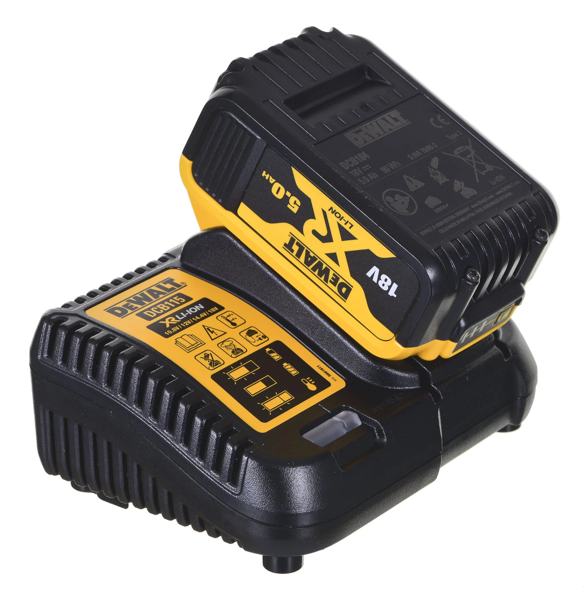 DeWalt įrankių rinkinys Combo 18V DCD796 + DCG405 + 2x5,0Ah DCK2080P2T (DCK2080P2T-QW)