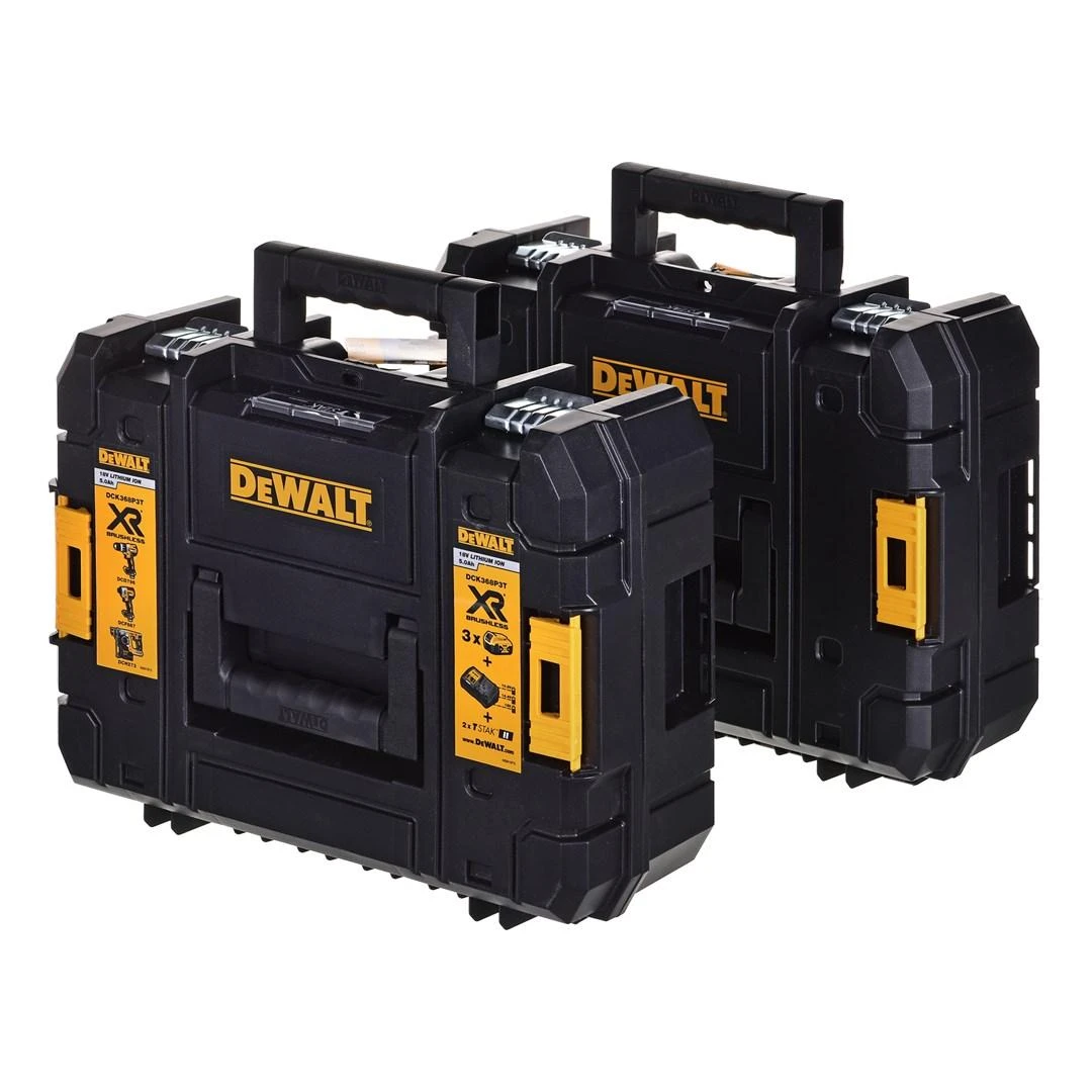 Akumuliatorinių įrankių rinkinys DEWALT DCK368P3T, DCD796 + DCF887 + DCH273 | 18V | 3x4.0Ah | 2xTSTAK II