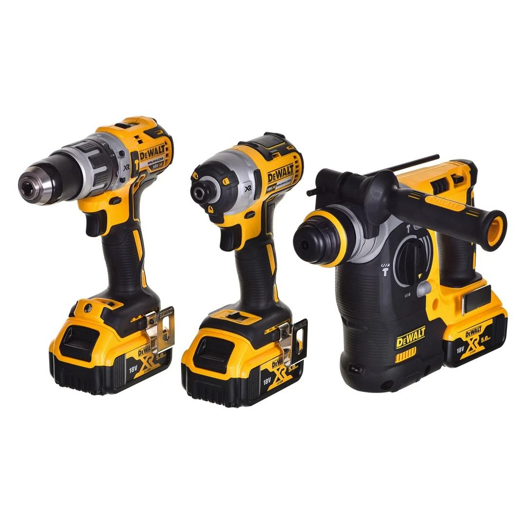 Akumuliatorinių įrankių rinkinys DEWALT DCK368P3T, DCD796 + DCF887 + DCH273 | 18V | 3x4.0Ah | 2xTSTAK II
