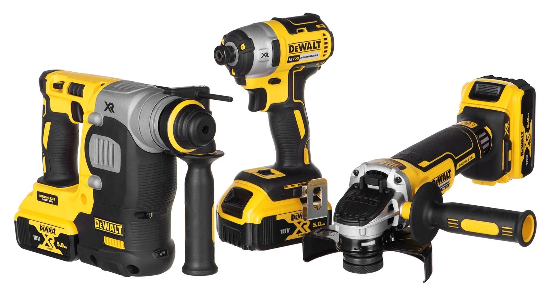 Įrankių rinkinys DeWalt DCK305P3T-QW (DCH273 + DCG405N + DCF887N); 18 V; 3x5,0 Ah akum.