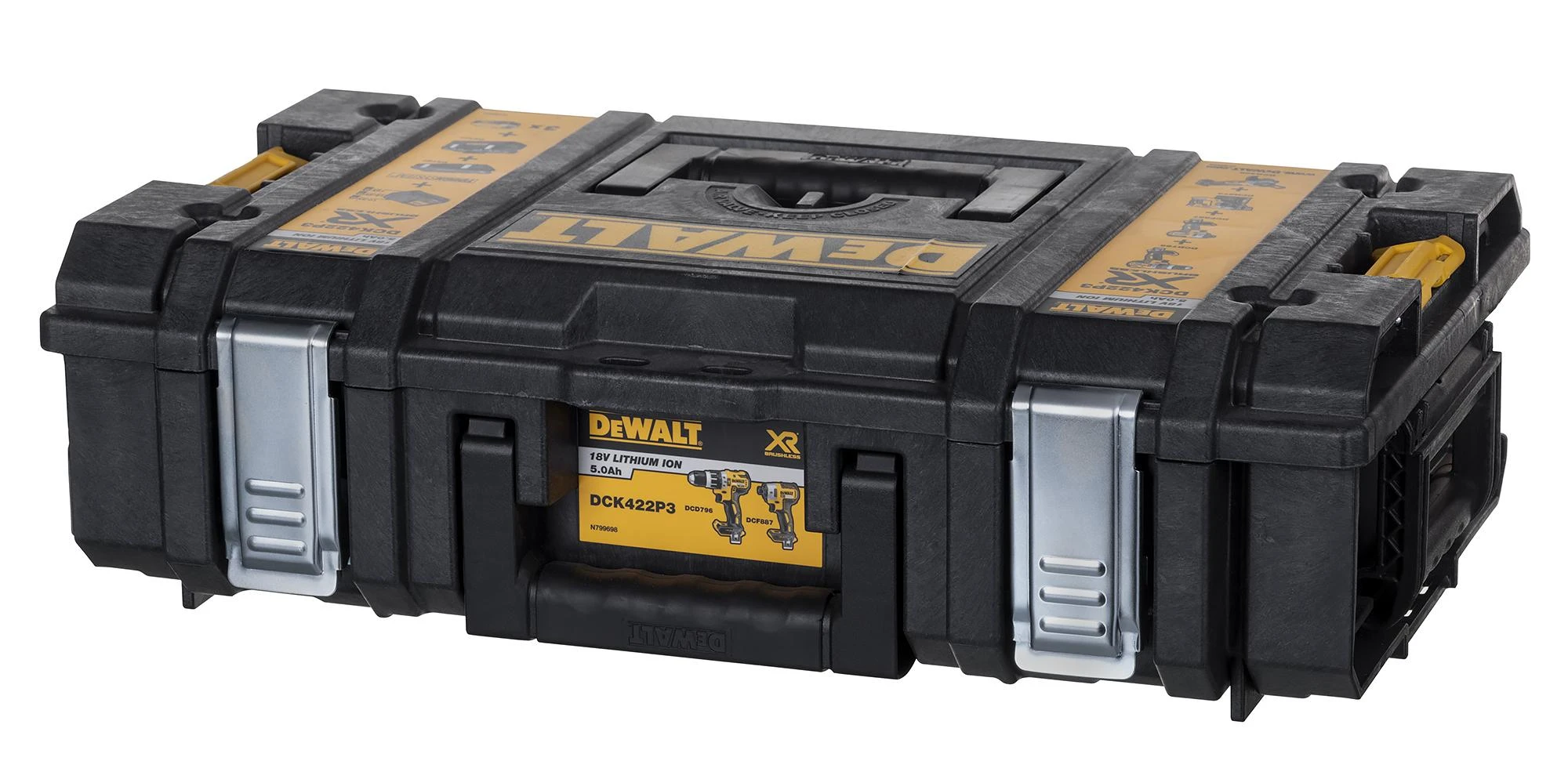 Įrankių rinkinys DeWalt (DCG405 + DCH273 + DCD796 + DCF887); 18 V; 3x5,0 Ah akum.
