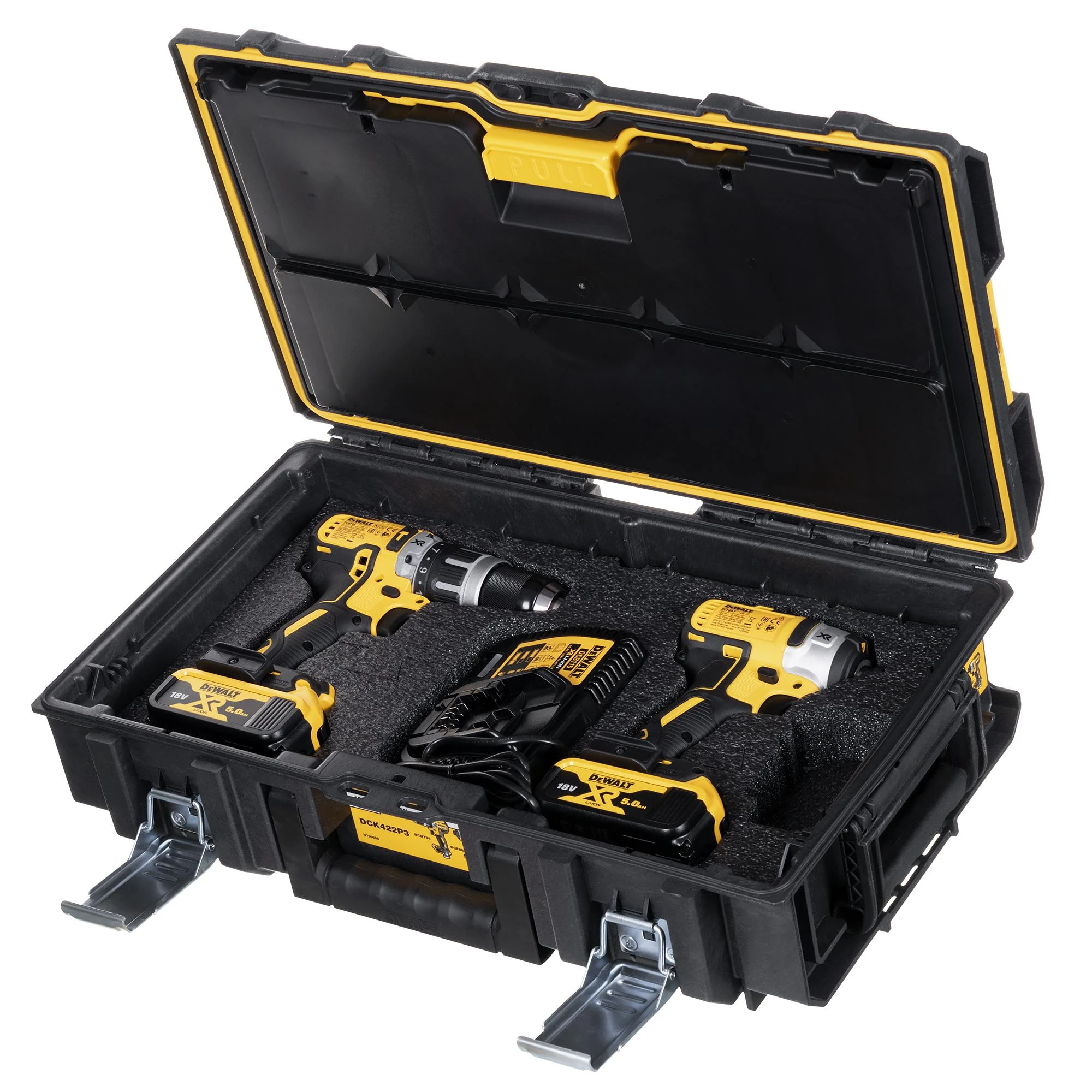 Įrankių rinkinys DeWalt (DCG405 + DCH273 + DCD796 + DCF887); 18 V; 3x5,0 Ah akum.