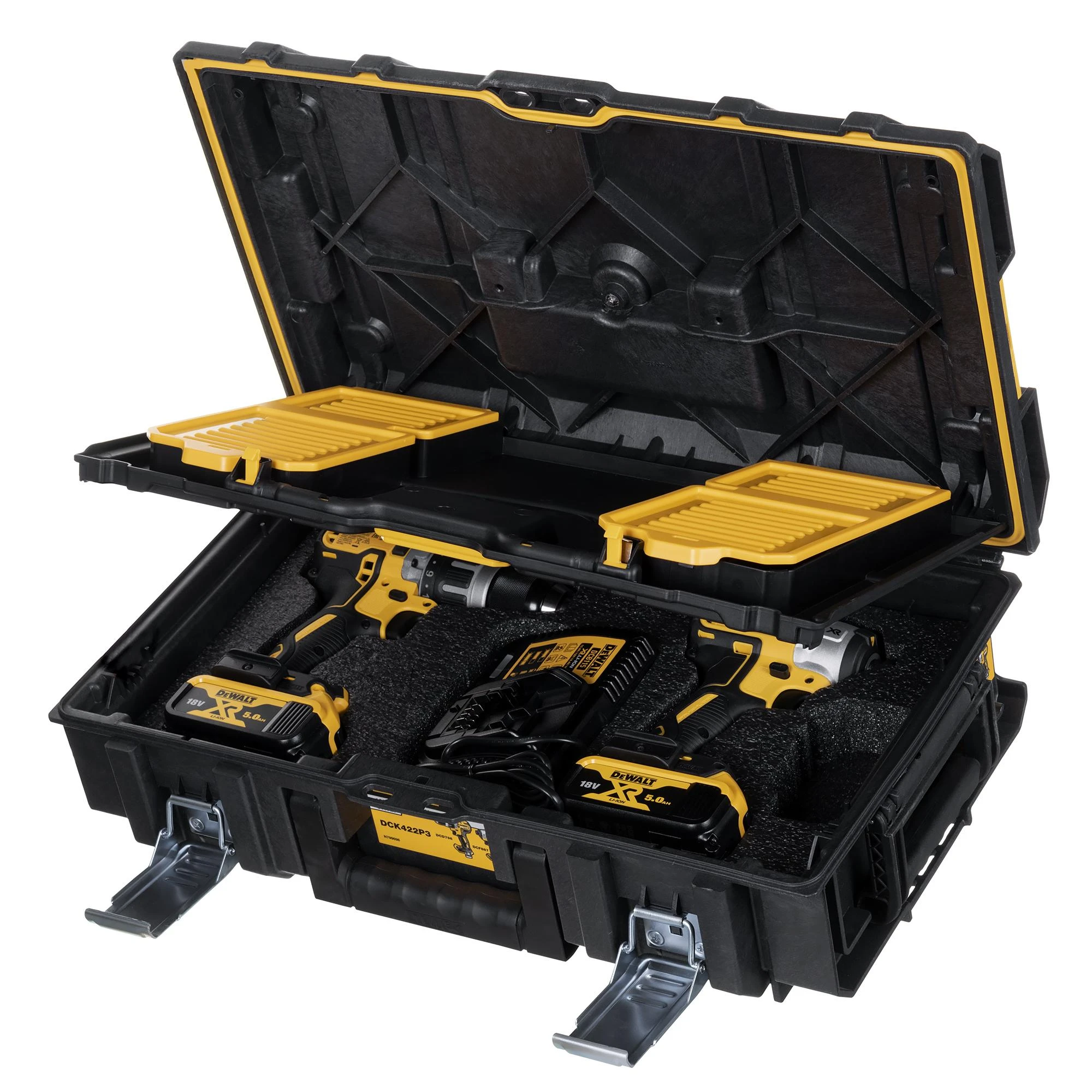 Įrankių rinkinys DeWalt (DCG405 + DCH273 + DCD796 + DCF887); 18 V; 3x5,0 Ah akum.