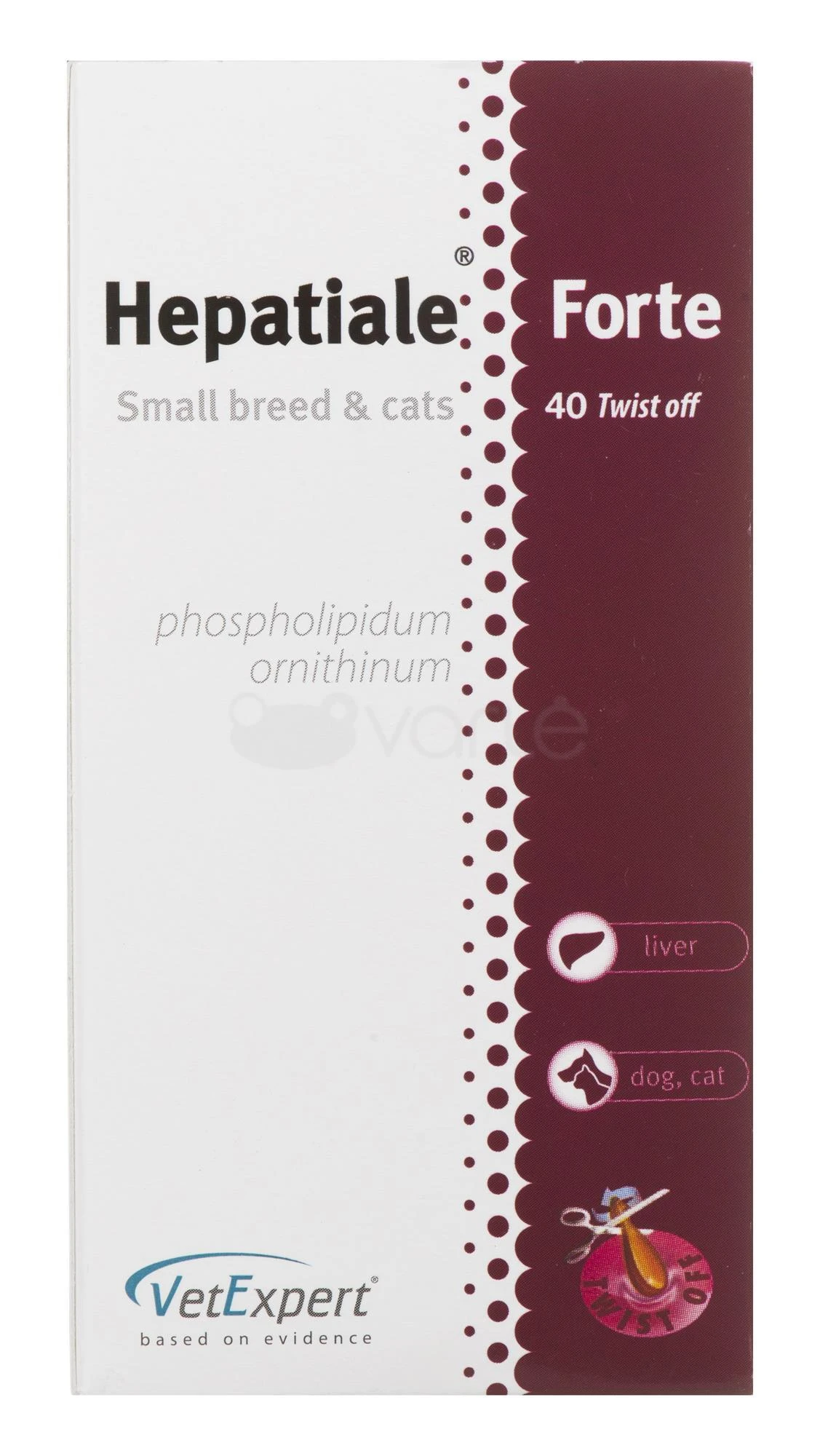 Vetexpert HEPATIALE FORTE mažos veislės ir katės 40 kap.